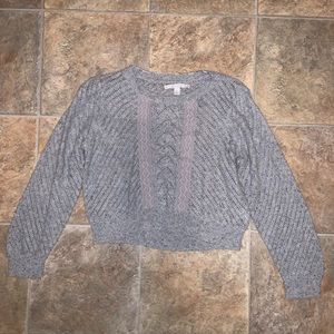 Gray cropped long sleeve